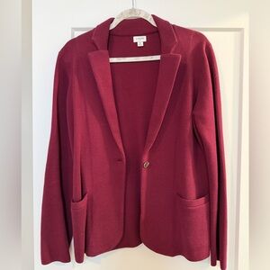 J. Crew Women's Wine Red Knit Blazer